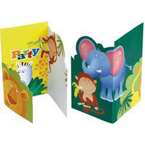Picture of SAFARI PARTY INVITATIONS & ENVELOPES- 6PK